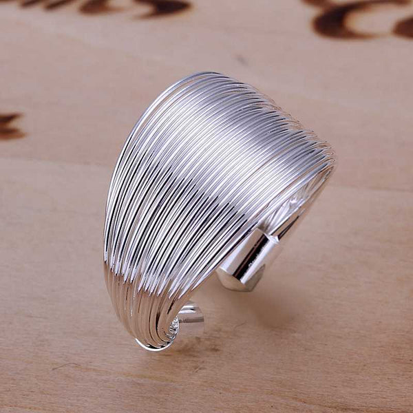 Multi Line Silver Fashion Ring - Jewelry Core