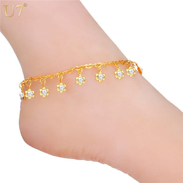 U7 Trendy Design Foot Chain Ankle Bracelet - Jewelry Core