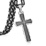 Stainless Steel Cross Pendant & Necklace Byzantine Chain - Jewelry Core