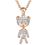 Sweater Zircon Bear Pendant And Necklace For the Animal Lover - Jewelry Core