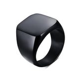 Smooth Men's Black Rock Punk Ring - Jewelry Core