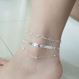 Crystal Anklet Set Vintage Handmade Ankle Bracelet 3Pcs/Set - Jewelry Core