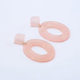 Acrylic Resin Oval Dangle Earring - Jewelry Core
