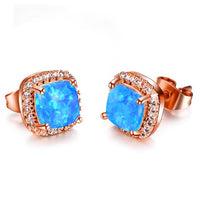 Opal Stone Earrings 925 Sterling Silver Stud Earrings - Jewelry Core